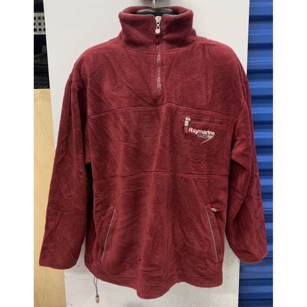 Raymarine Onboard Men’s Maroon Fleece Outdoor Boating Pullover SZ. M VG